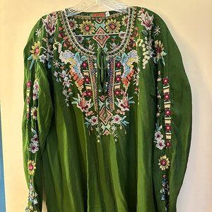 Johnny Was Sunflower Blouse in Green